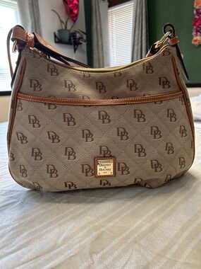 Dooney & Bourke Brown Monogram Quilted Shoulder Bag